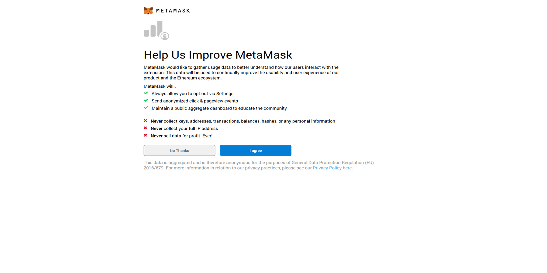 Participer à améliorer MetaMask ou non